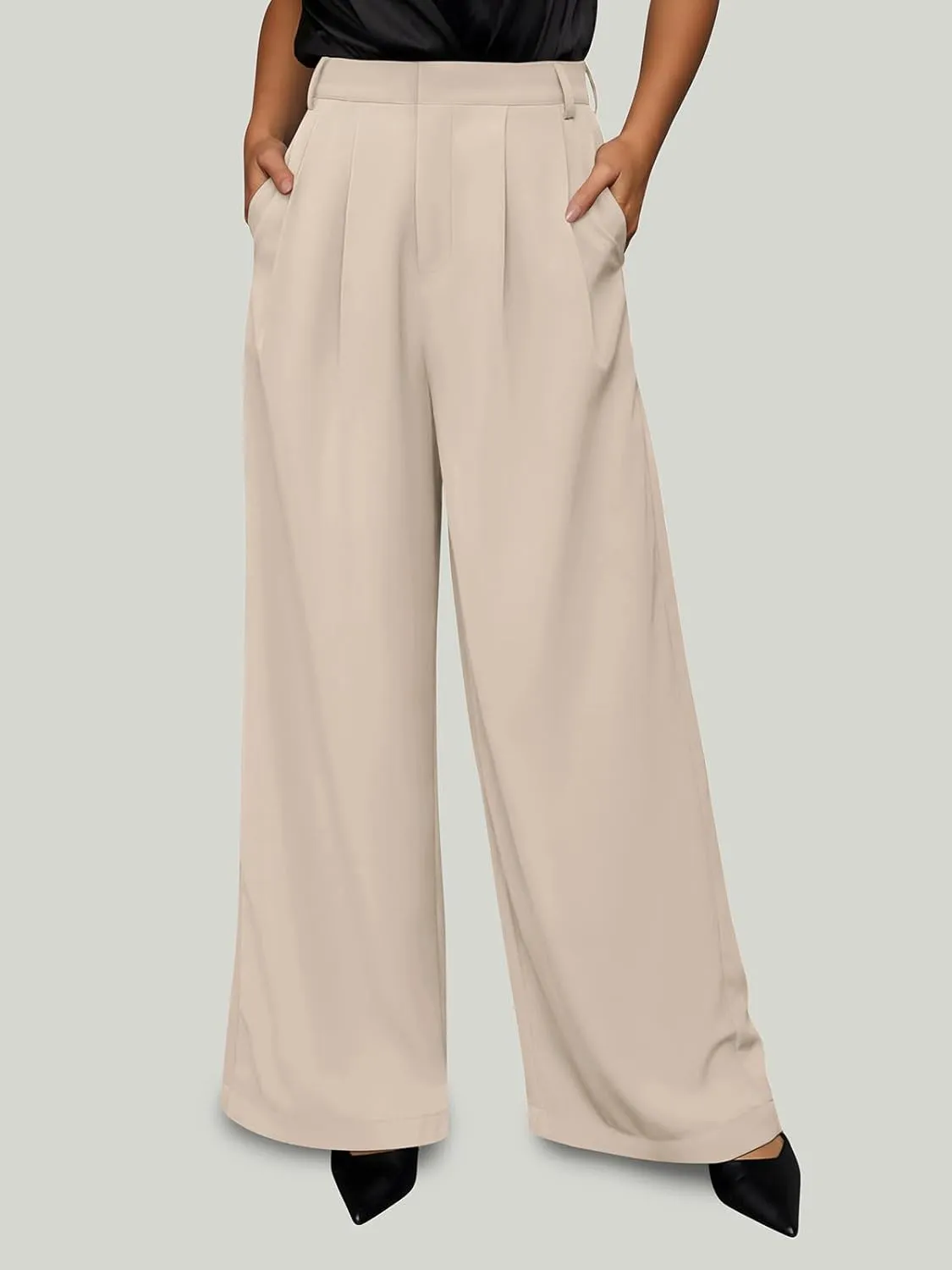 NIMIN Women Wide Leg Palazzo Pants High Waisted Business Casual Pants Dressy Loose Work Trousers 2025 Summer Slacks