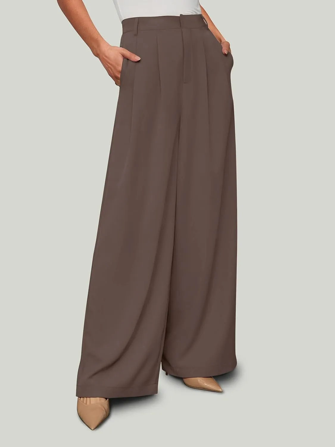 NIMIN Women Wide Leg Palazzo Pants High Waisted Business Casual Pants Dressy Loose Work Trousers 2025 Summer Slacks