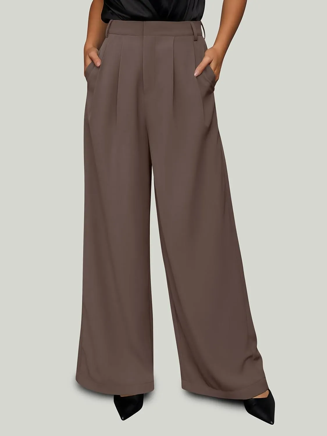 NIMIN Women Wide Leg Palazzo Pants High Waisted Business Casual Pants Dressy Loose Work Trousers 2025 Summer Slacks