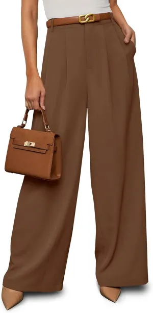 NIMIN Women Wide Leg Palazzo Pants High Waisted Business Casual Pants Dressy Loose Work Trousers 2025 Summer Slacks