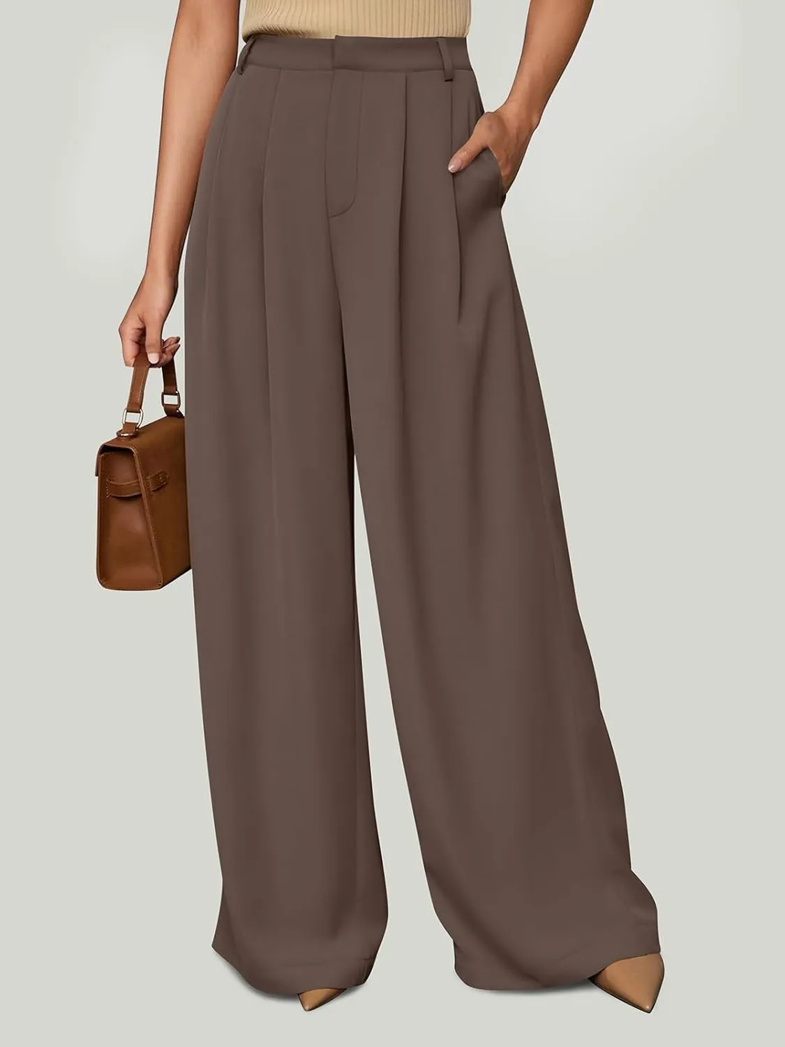 NIMIN Women Wide Leg Palazzo Pants High Waisted Business Casual Pants Dressy Loose Work Trousers 2025 Summer Slacks