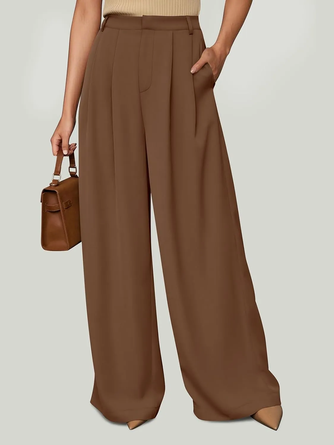 NIMIN Women Wide Leg Palazzo Pants High Waisted Business Casual Pants Dressy Loose Work Trousers 2025 Summer Slacks