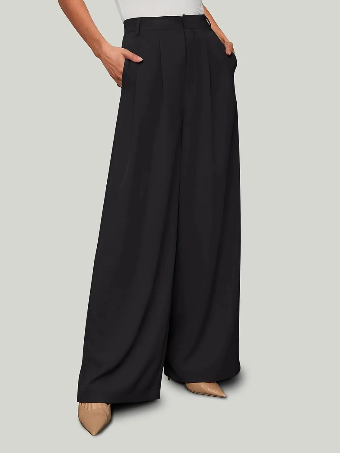 NIMIN Women Wide Leg Palazzo Pants High Waisted Business Casual Pants Dressy Loose Work Trousers 2025 Summer Slacks