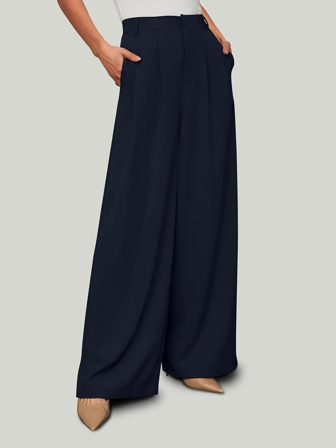 NIMIN Women Wide Leg Palazzo Pants High Waisted Business Casual Pants Dressy Loose Work Trousers 2025 Summer Slacks