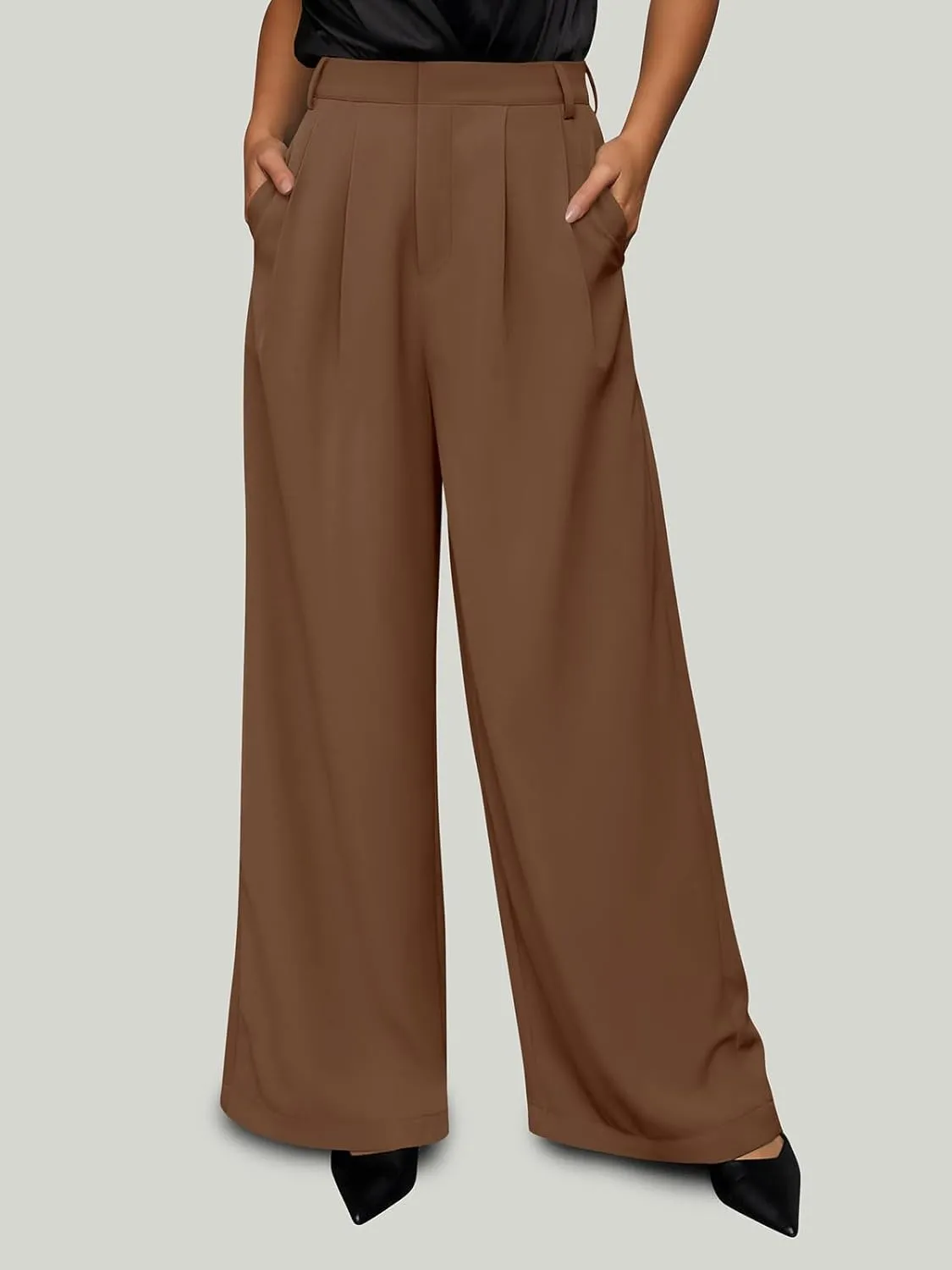 NIMIN Women Wide Leg Palazzo Pants High Waisted Business Casual Pants Dressy Loose Work Trousers 2025 Summer Slacks