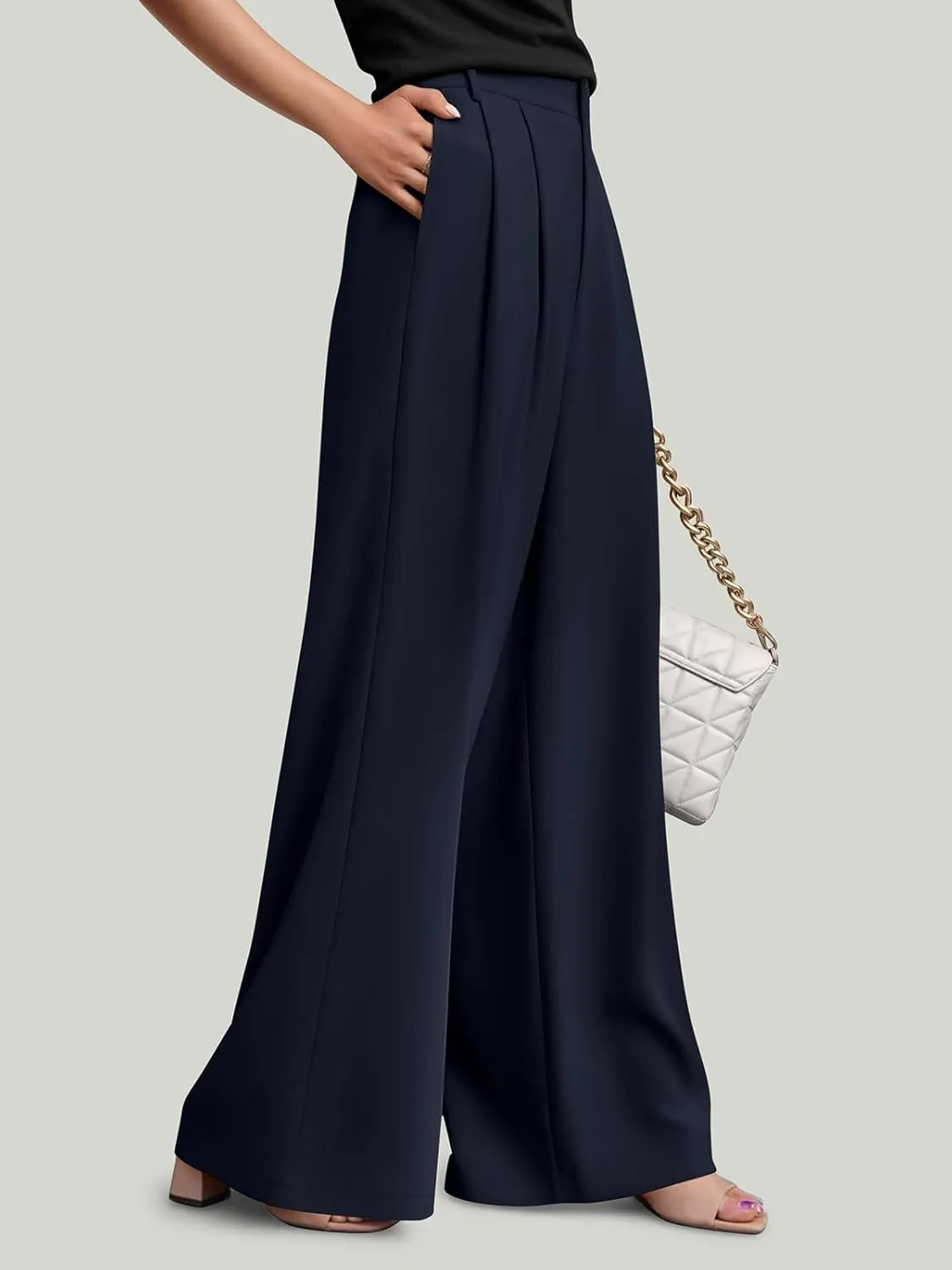 NIMIN Women Wide Leg Palazzo Pants High Waisted Business Casual Pants Dressy Loose Work Trousers 2025 Summer Slacks