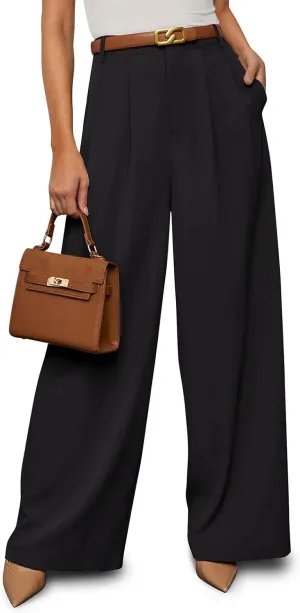 NIMIN Women Wide Leg Palazzo Pants High Waisted Business Casual Pants Dressy Loose Work Trousers 2025 Summer Slacks