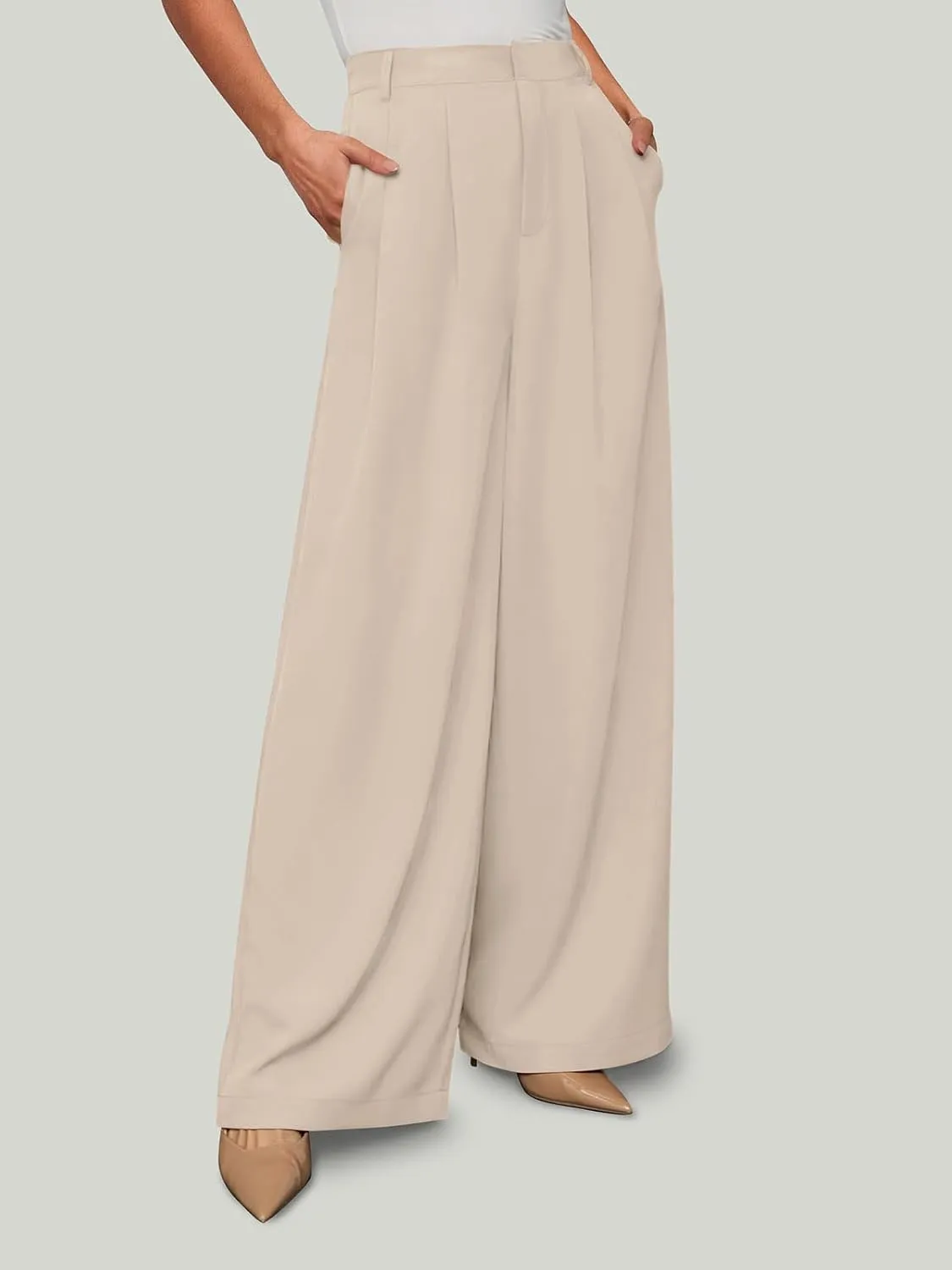 NIMIN Women Wide Leg Palazzo Pants High Waisted Business Casual Pants Dressy Loose Work Trousers 2025 Summer Slacks
