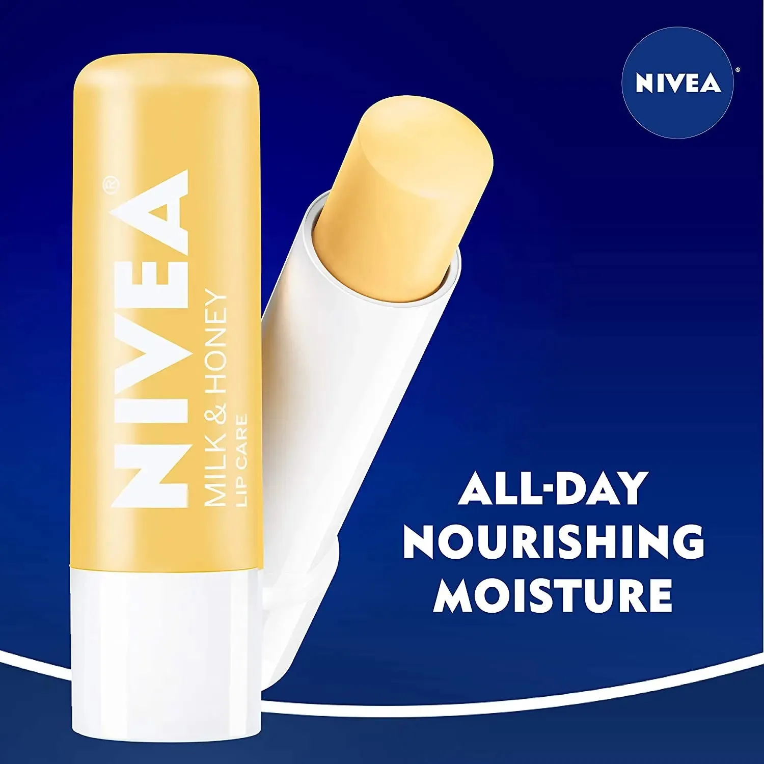 NIVEA Milk & Honey Lip Care - Moisturized Lips All Day - 0.17 oz Tube - 4 Pack