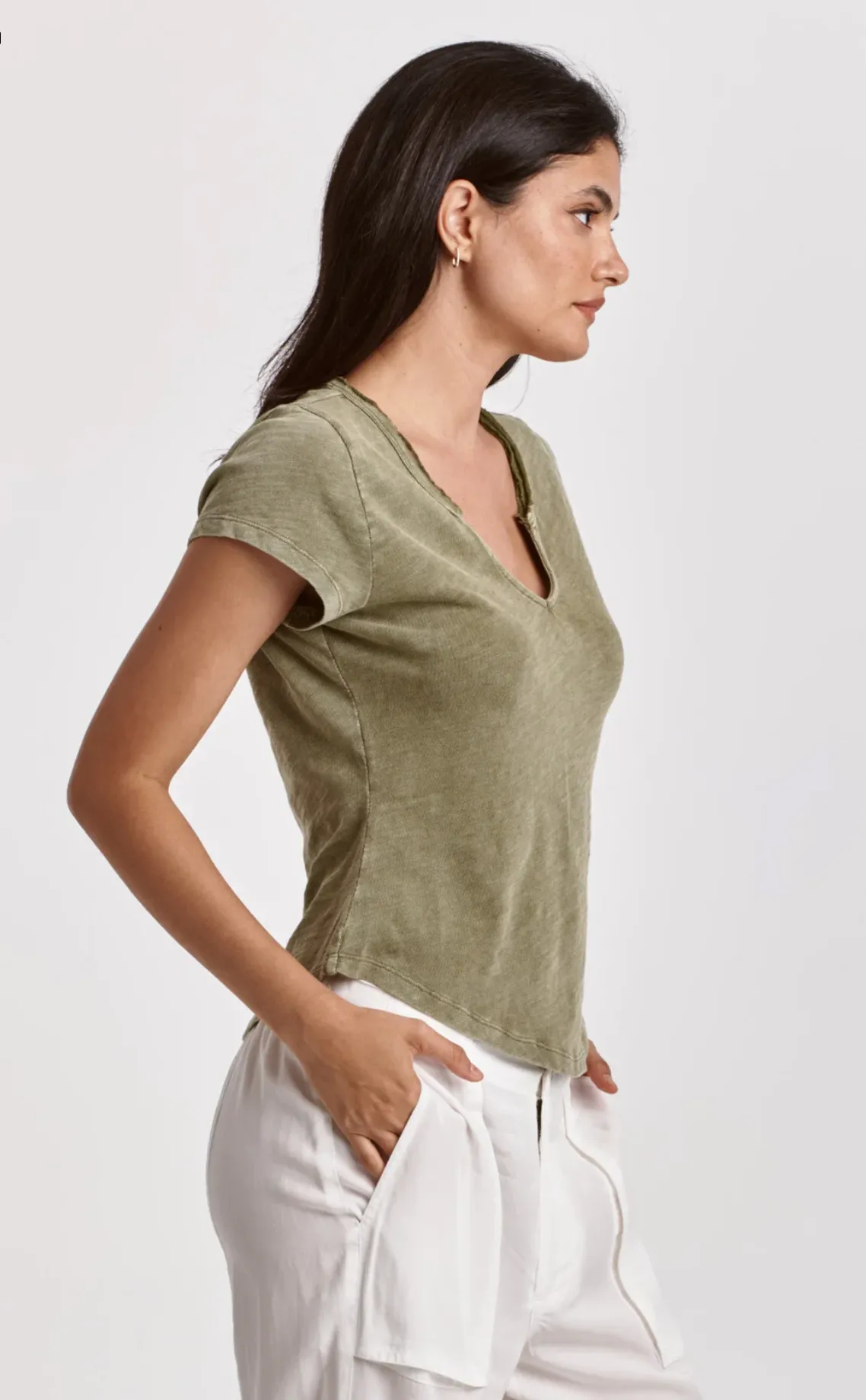 Notch Neck Slub Tee