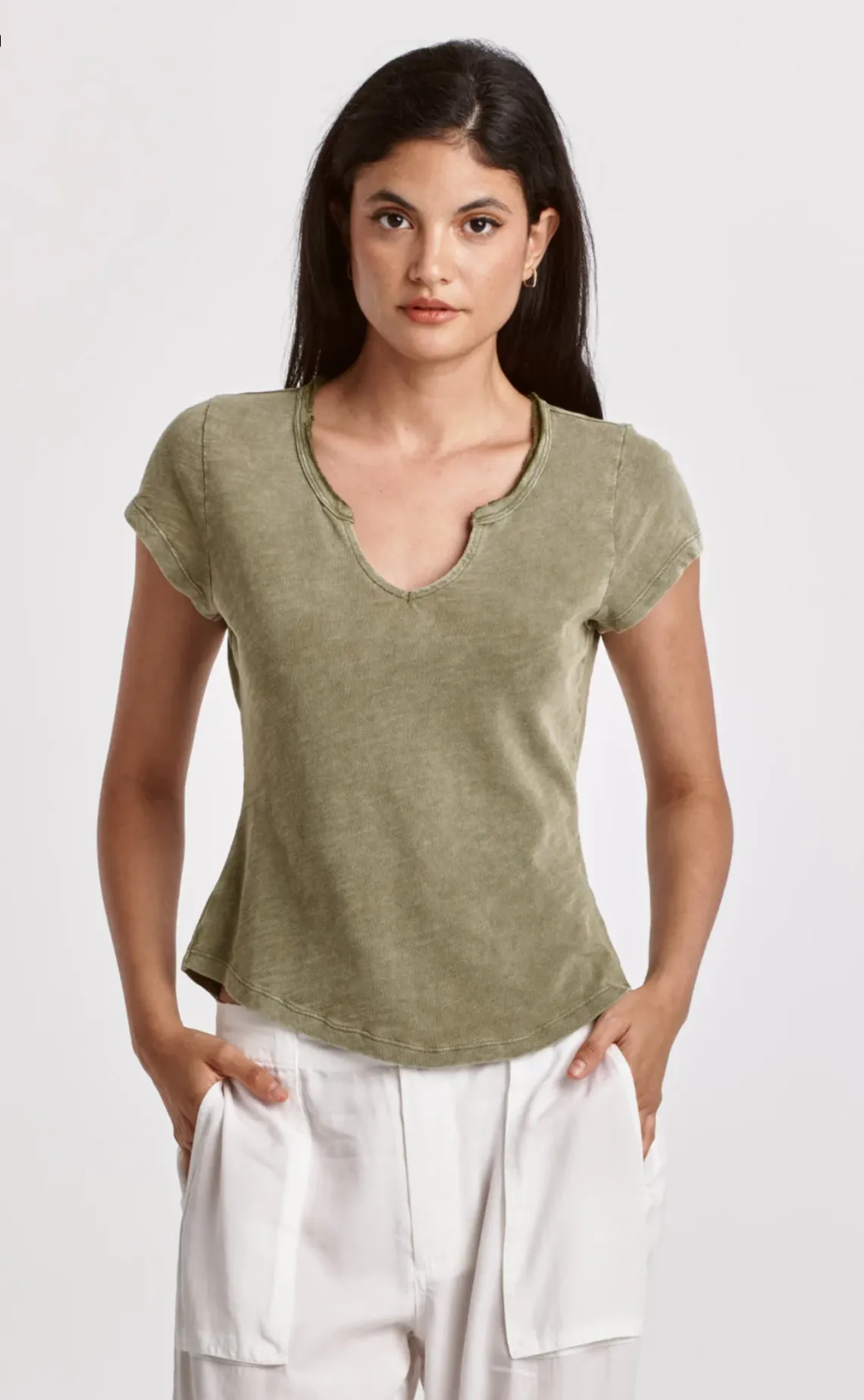 Notch Neck Slub Tee