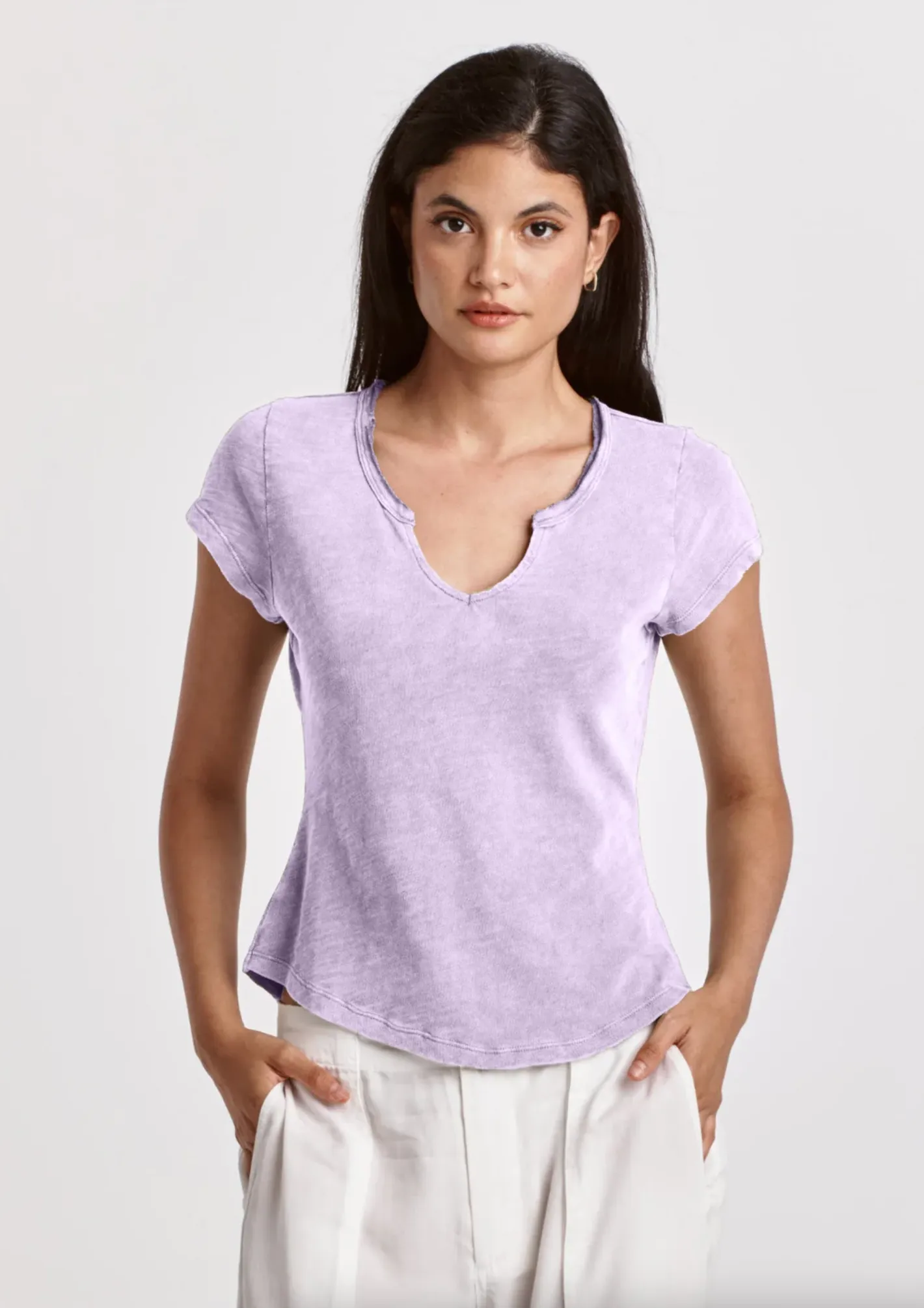 Notch Neck Slub Tee