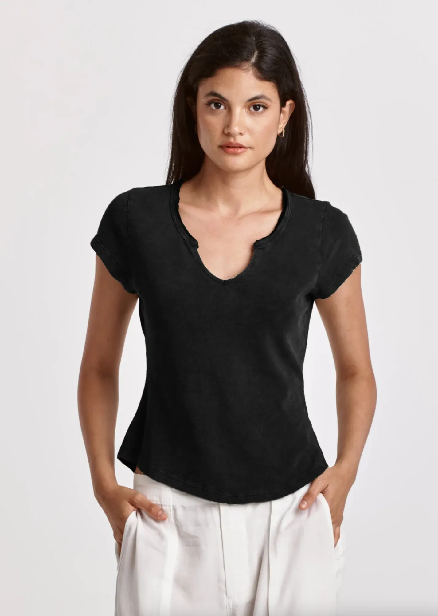 Notch Neck Slub Tee