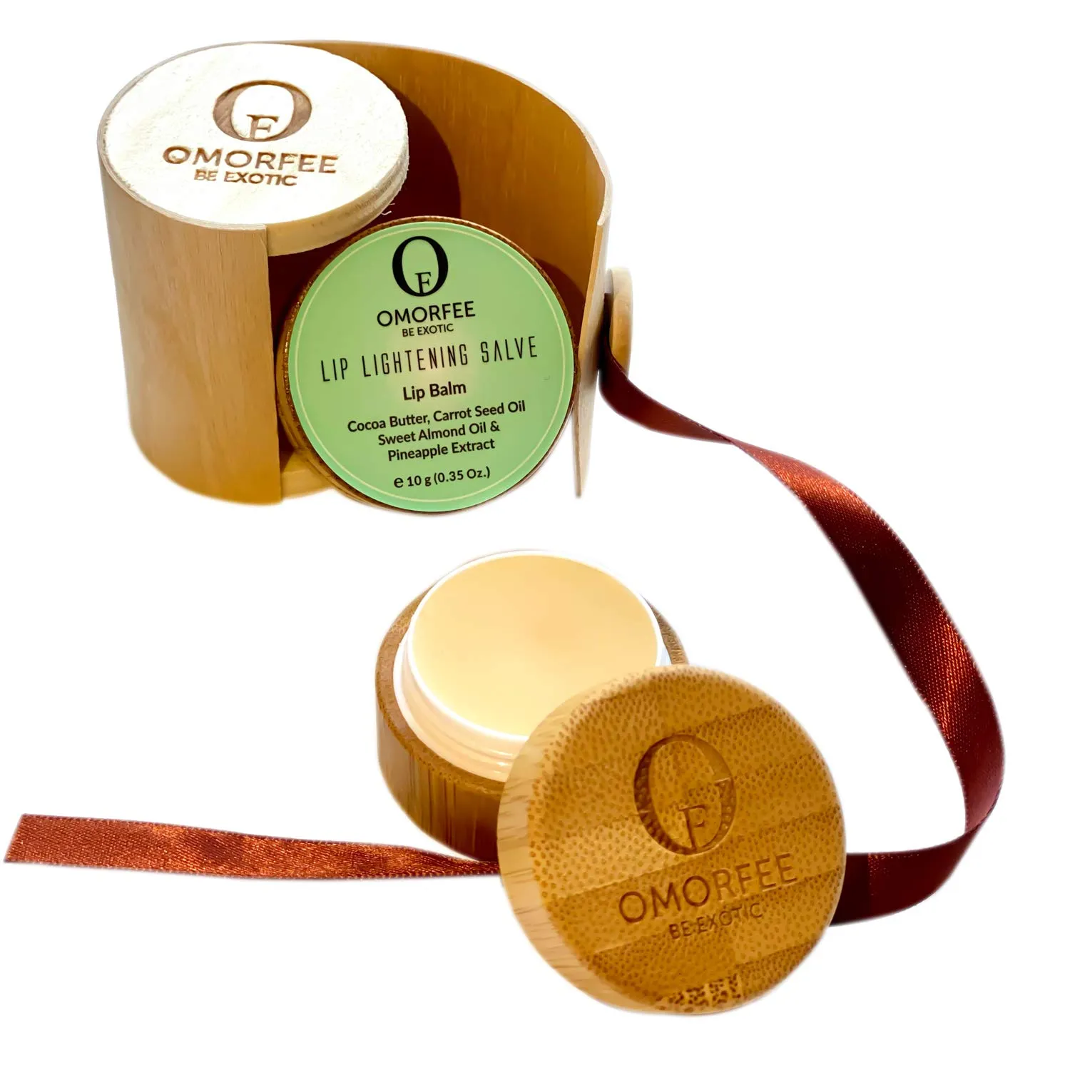 Omorfee 100% Organic Lip Lightening Balm, Lip balm for Dark Lips, Lip Balm with SPF, Natural Lip Protection, Lip Repair, Lip Moisturizer, Cocoa Butter, Carrot Seed Oil & Pineapple Extract -10g/ 0.35Oz