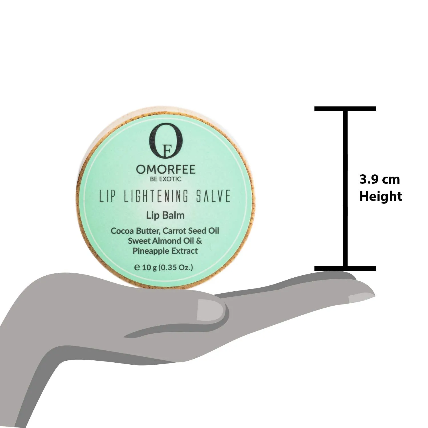 Omorfee 100% Organic Lip Lightening Balm, Lip balm for Dark Lips, Lip Balm with SPF, Natural Lip Protection, Lip Repair, Lip Moisturizer, Cocoa Butter, Carrot Seed Oil & Pineapple Extract -10g/ 0.35Oz