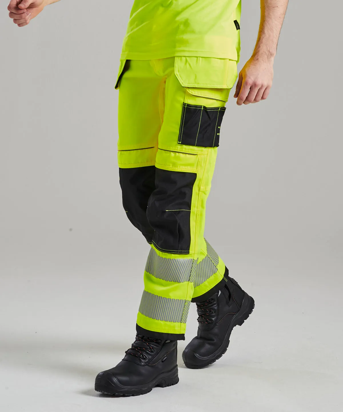 Orange/Black - PW3 Hi-vis holster work trousers (T501) regular fit