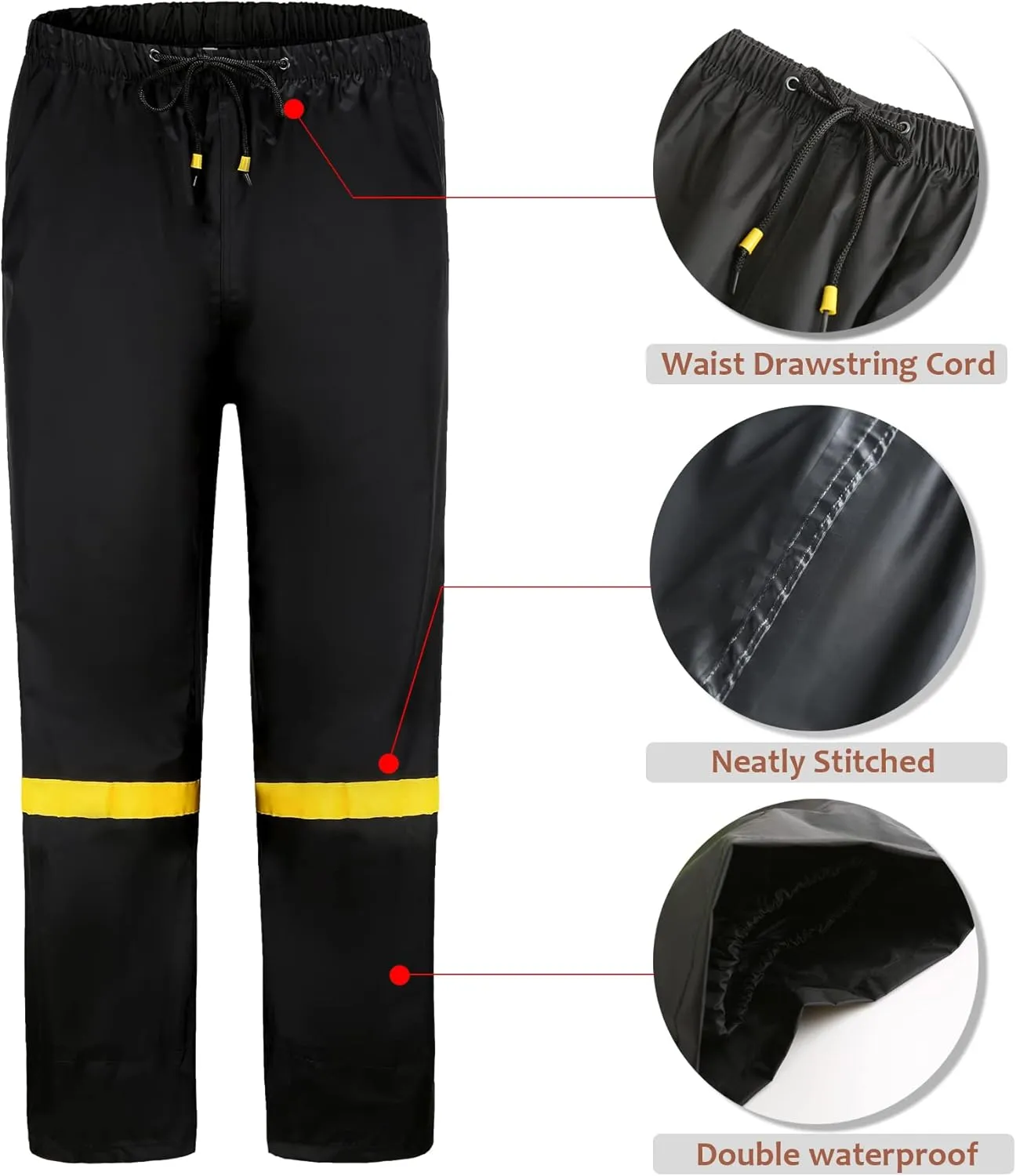 Ourcan Rain Suits for Men Classic Rain Gear Waterproof Rain Coats Hooded Man's Rainwear Fishing Rain Jacket and Rain Pants