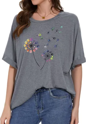 Oversized Tshirts for Women Summer Short Sleeve Casual Basic Tee Tops Loose Fit Shirts