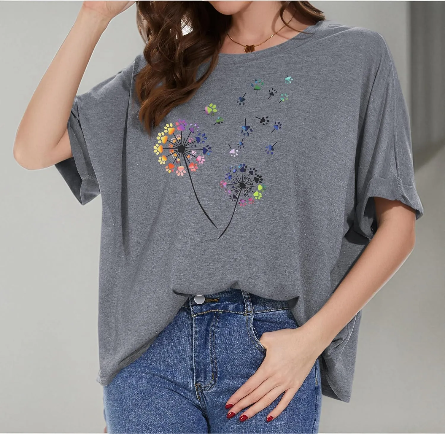Oversized Tshirts for Women Summer Short Sleeve Casual Basic Tee Tops Loose Fit Shirts