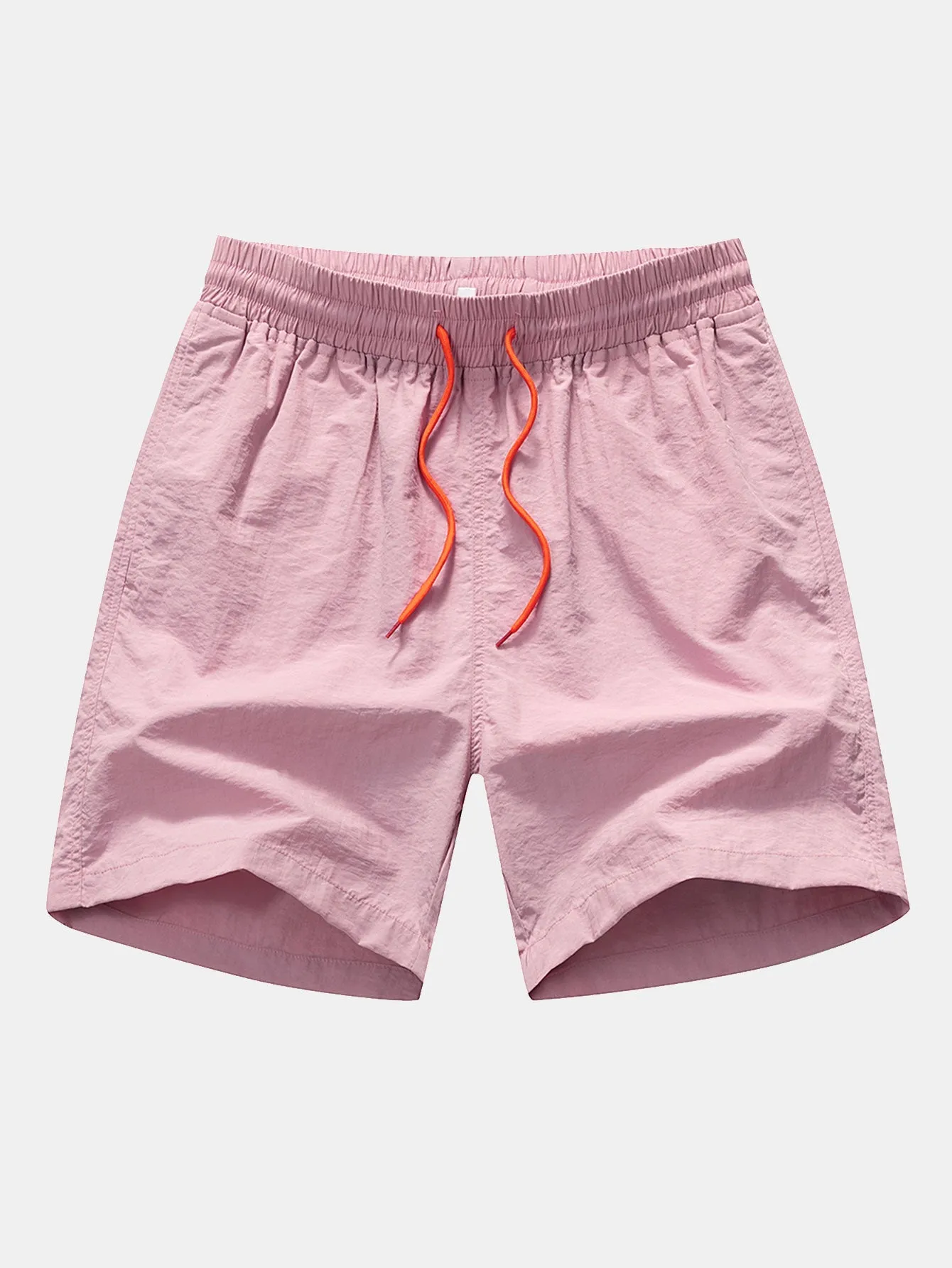 Palm Tree Silhouette Print Cotton T-Shirt & Man Mid Length Drawstring Swim Shorts