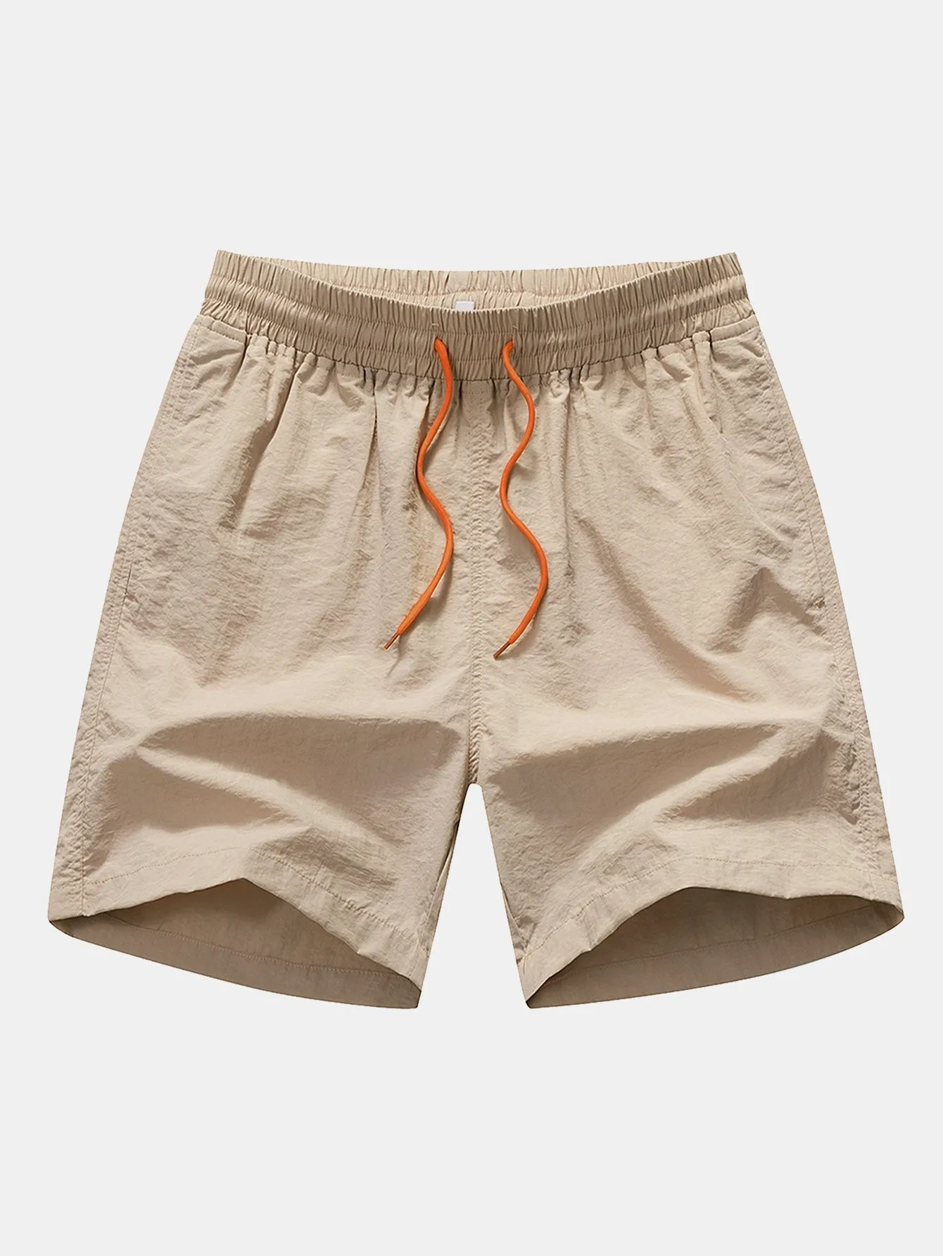 Palm Tree Silhouette Print Cotton T-Shirt & Man Mid Length Drawstring Swim Shorts