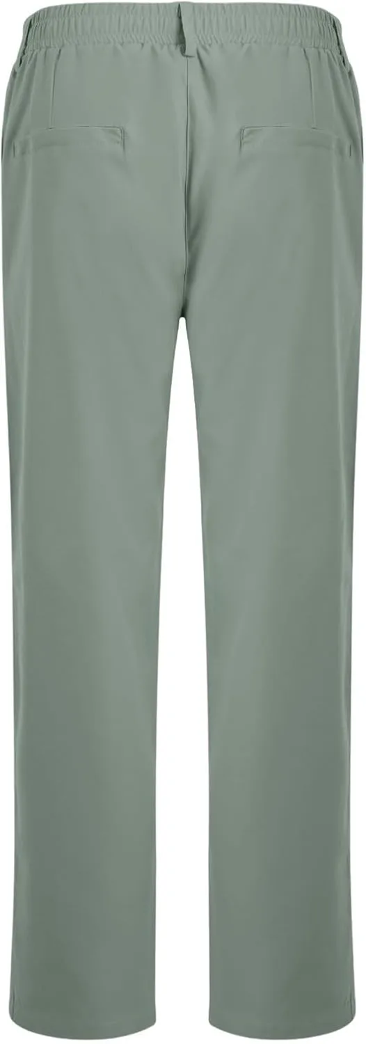 Pants for Men Casual Lightweight Relaxed Fit Chino Pant with Pocket Button Elastic Waistband Baggy Business Trousers