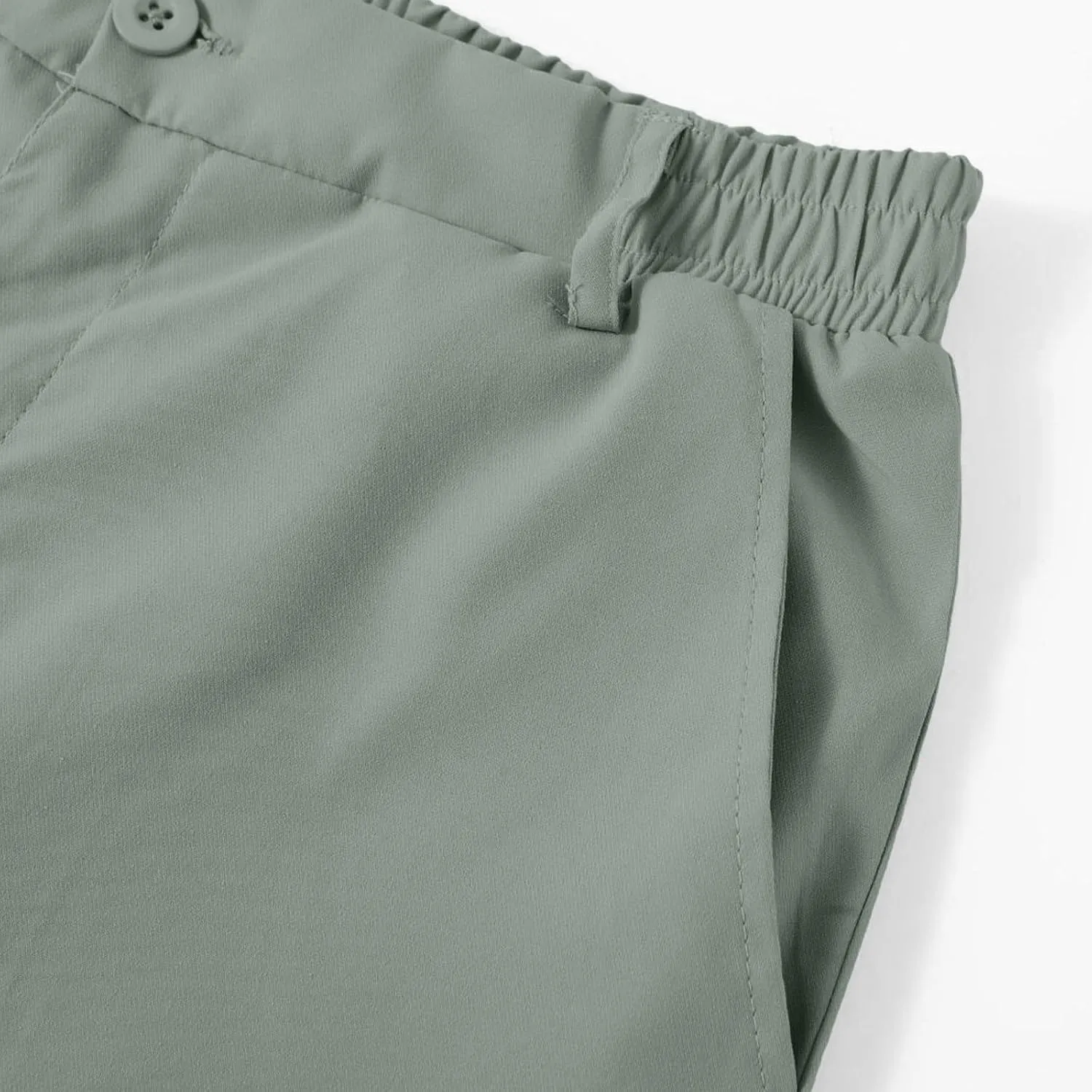 Pants for Men Casual Lightweight Relaxed Fit Chino Pant with Pocket Button Elastic Waistband Baggy Business Trousers