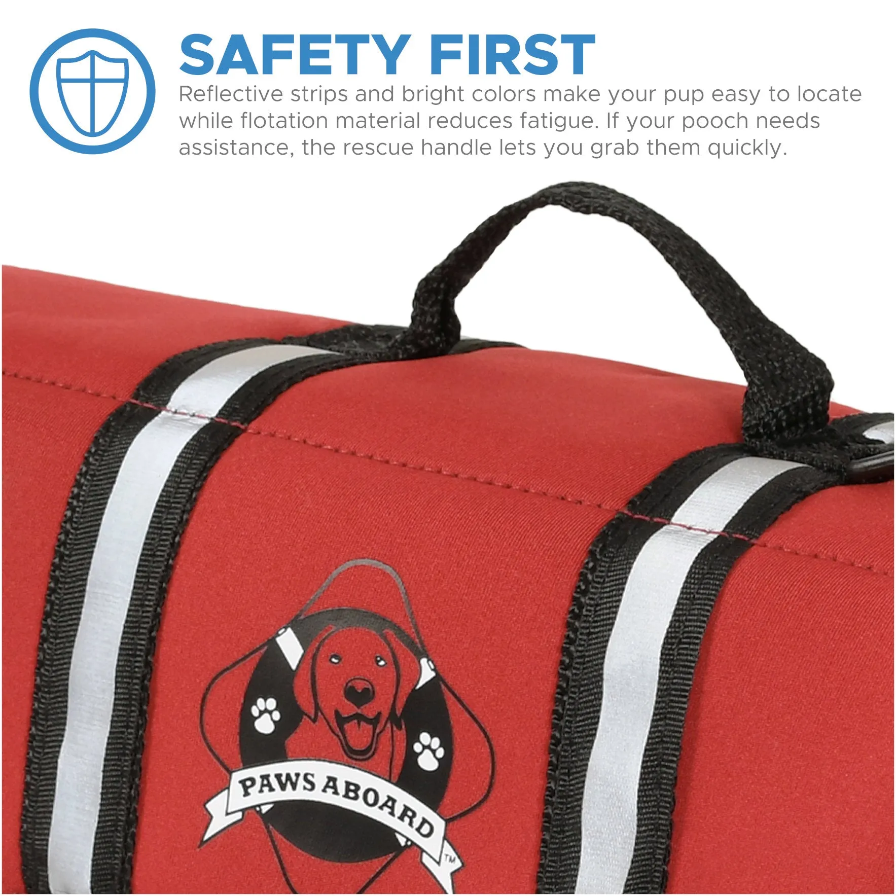 Paws Aboard Dog Life Jacket - RED NEOPRENE