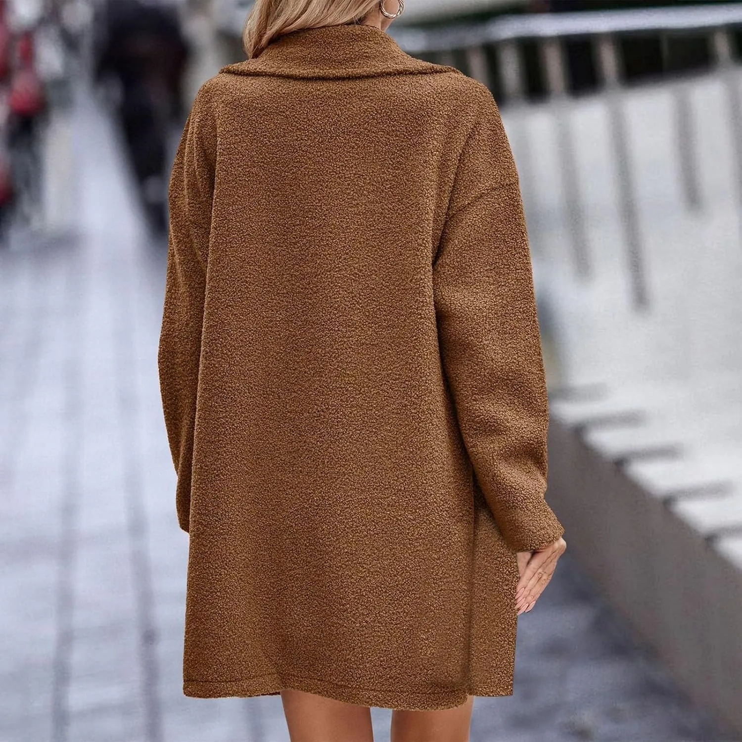 Pea Coats for Women Winter Dressy Wool Blend Peacoat Elegant Notch Lapel Trench Coats Warm Double Breasted Overcoat