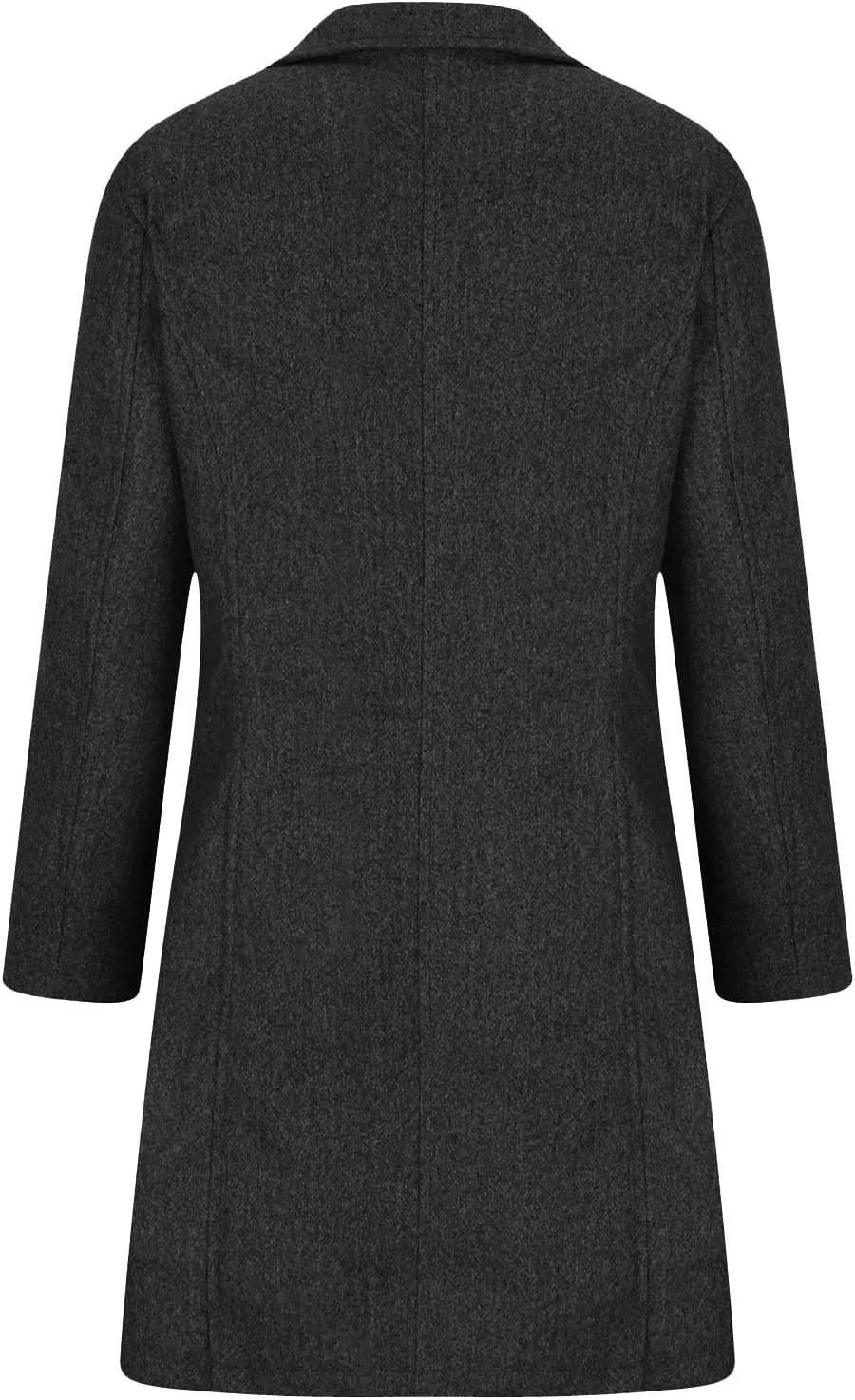 Pea Coats for Women Winter Stand Collar Trench Coats Trendy Single Breasted Tweed Jacket with Pockets Long Wool Overcoat