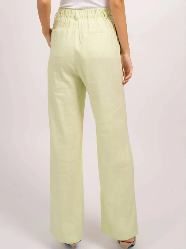 Pistachio Linen Wide Leg Niall Pant