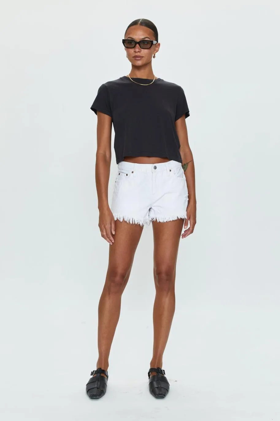 Pistola Gigi Low Rise Cut Off Denim Shorts