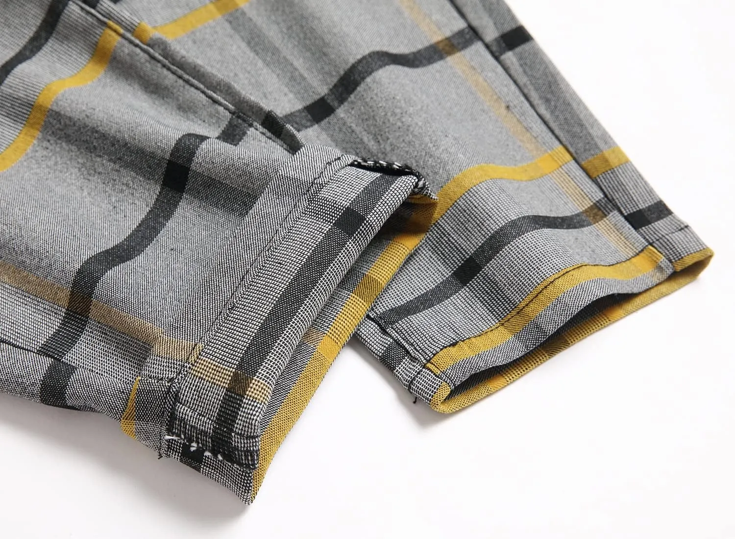 Plaid Pants for Men, Stretch Mens Slim Fit Dress Pants Skinny Flat-Front Fashion Business Casual Chinos Pants
