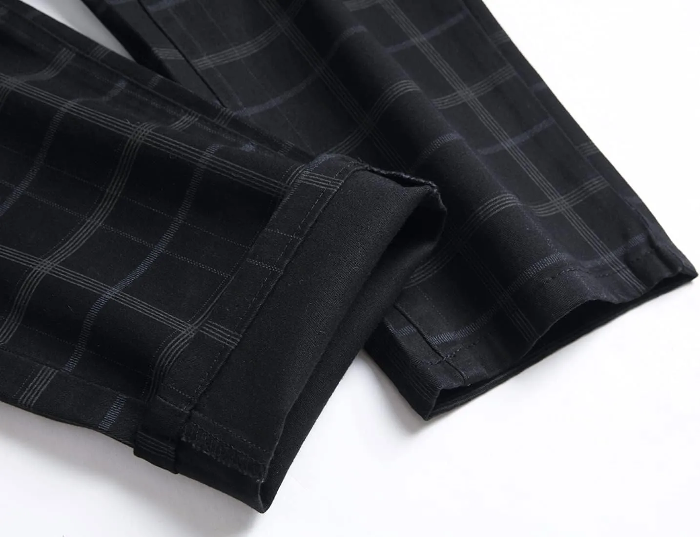 Plaid Pants for Men, Stretch Mens Slim Fit Dress Pants Skinny Flat-Front Fashion Business Casual Chinos Pants
