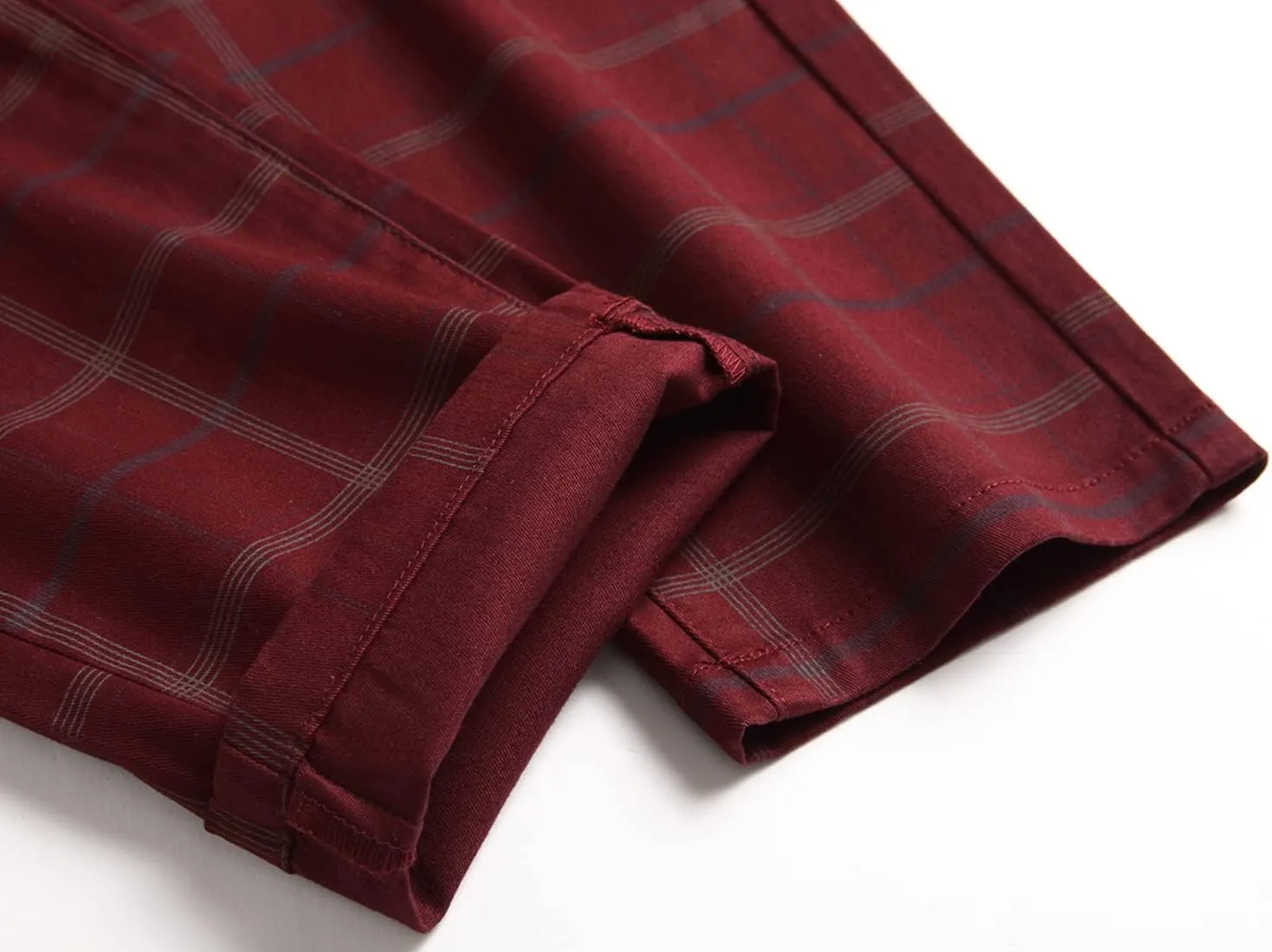 Plaid Pants for Men, Stretch Mens Slim Fit Dress Pants Skinny Flat-Front Fashion Business Casual Chinos Pants