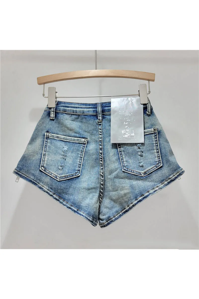 PM0188 Distressed Denim Hot Shorts