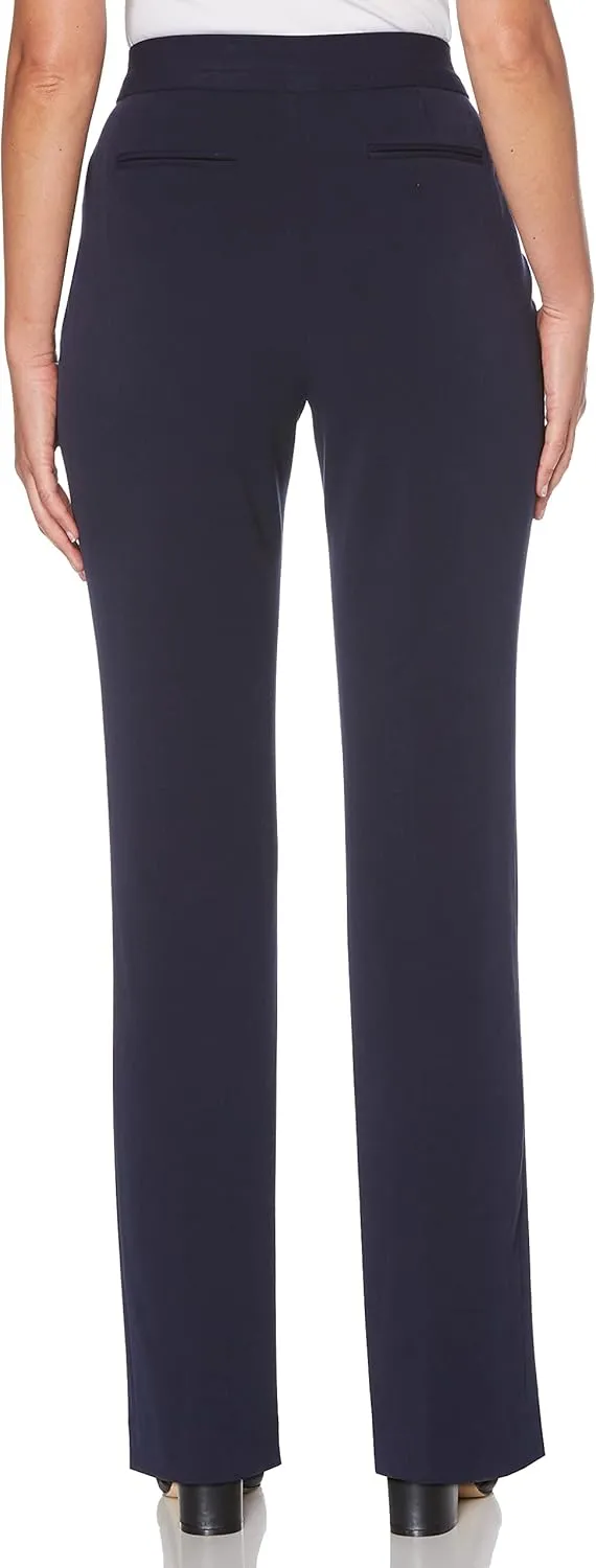Rafaella Women's Curvy Gabardine Slim Leg Stretch Dress Pant, 30 Inch Inseam, Pull-on, with Pockets (Petite Size 4-14)