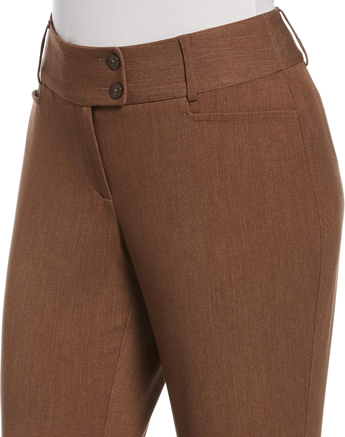 Rafaella Women's Petite Curvy Fit Gabardine Bootcut Dress Pants with Pockets, Soft Stretch Work Slacks, 27" & 30" Inseams