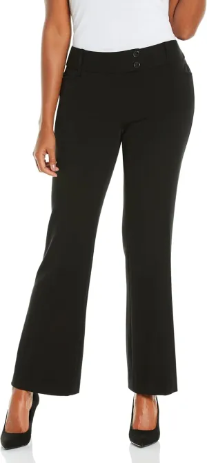 Rafaella Women's Petite Curvy Fit Gabardine Bootcut Dress Pants with Pockets, Soft Stretch Work Slacks, 27" & 30" Inseams