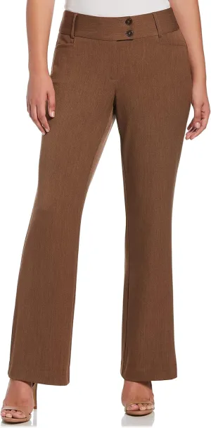 Rafaella Women's Petite Curvy Fit Gabardine Bootcut Dress Pants with Pockets, Soft Stretch Work Slacks, 27" & 30" Inseams