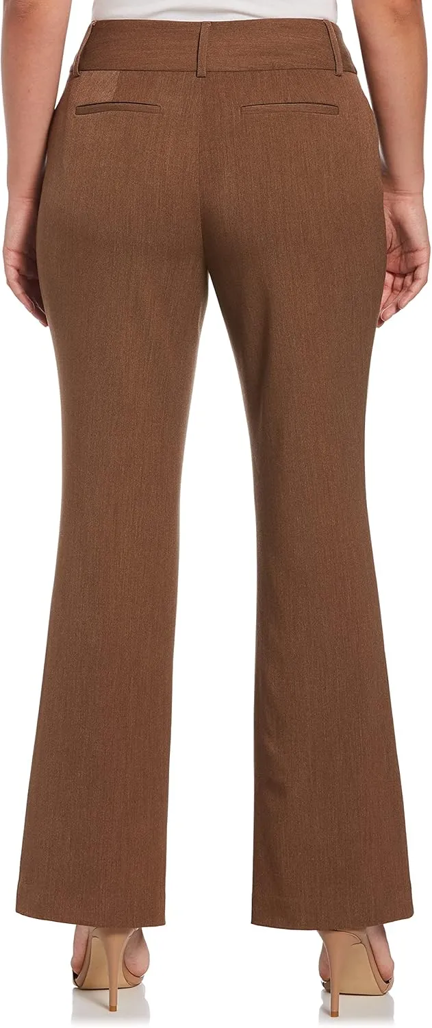 Rafaella Women's Petite Curvy Fit Gabardine Bootcut Dress Pants with Pockets, Soft Stretch Work Slacks, 27" & 30" Inseams