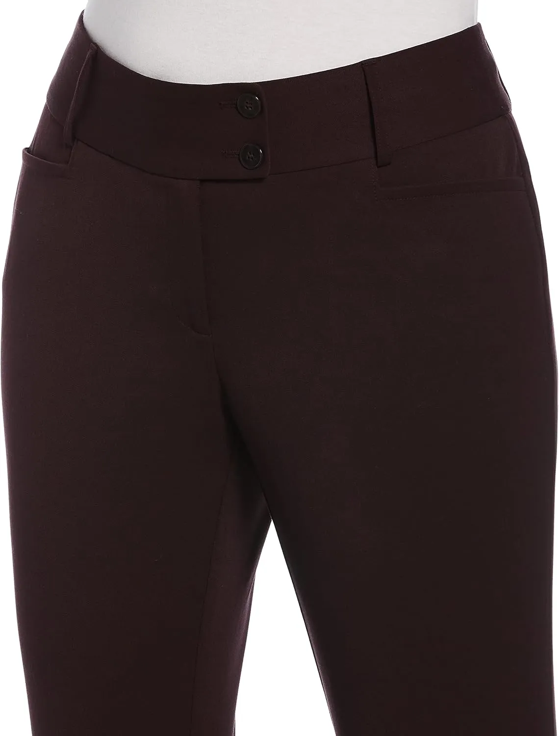 Rafaella Women's Petite Curvy Fit Gabardine Bootcut Dress Pants with Pockets, Soft Stretch Work Slacks, 27" & 30" Inseams