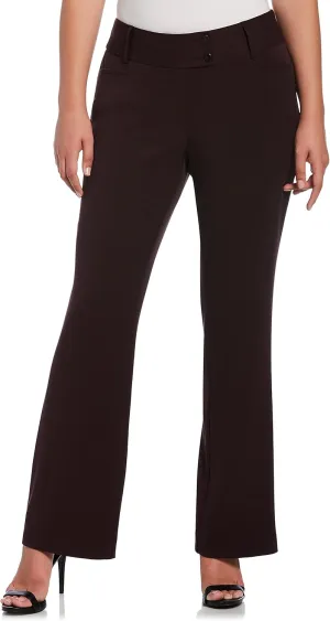 Rafaella Women's Petite Curvy Fit Gabardine Bootcut Dress Pants with Pockets, Soft Stretch Work Slacks, 27" & 30" Inseams