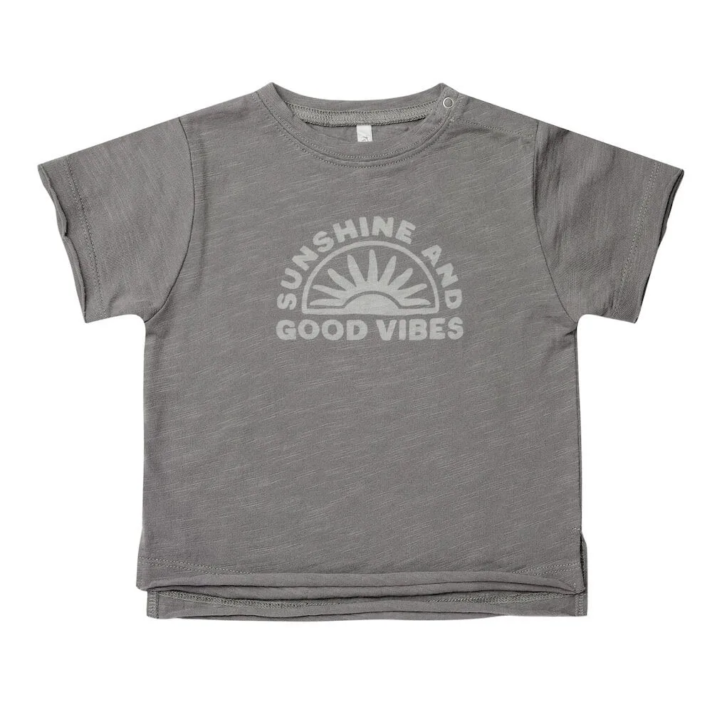 Raw Edge T-Shirt Sunshine   Good Vibes
