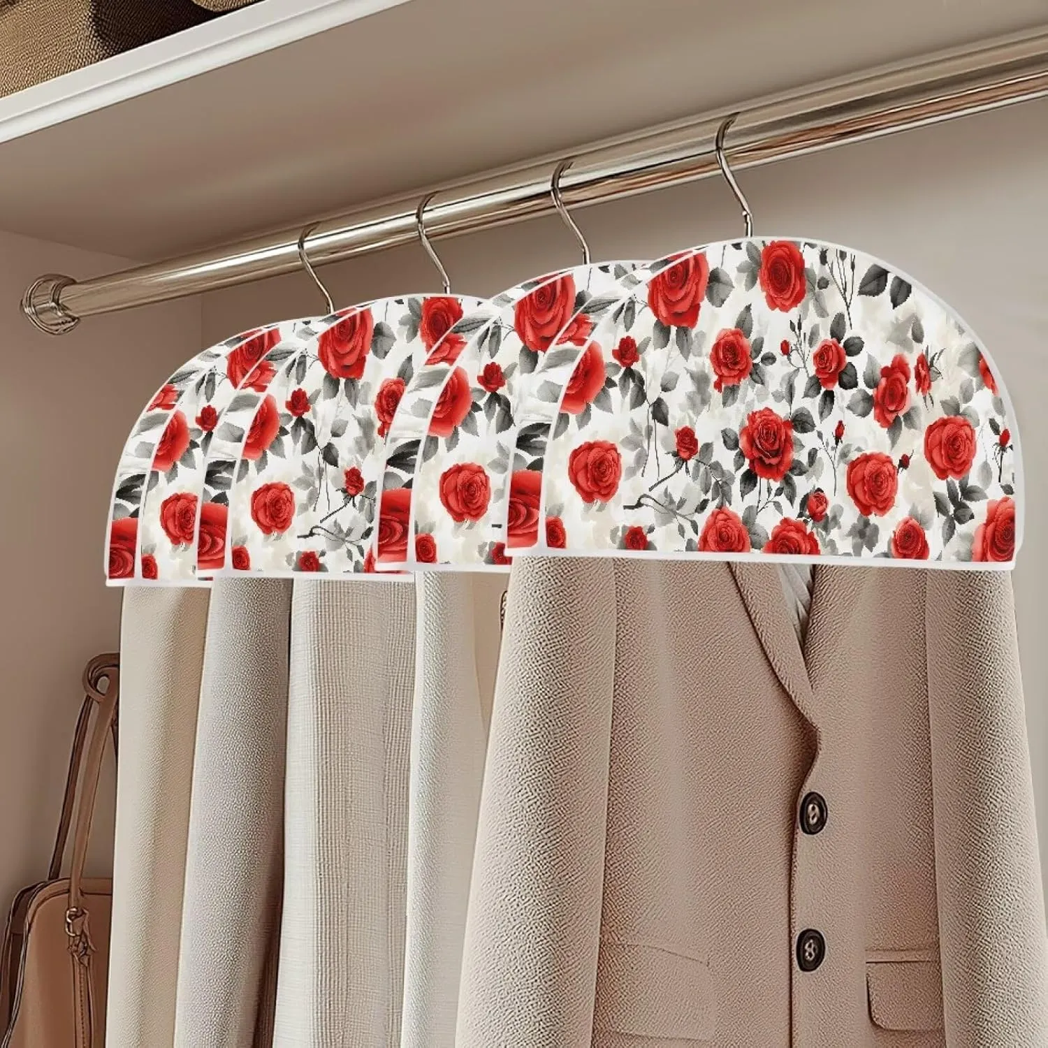 Red Rose Garment Bags for Travel for Women 24x12x2 in Floral Cute Print Travel Garment Bags for Hanging Clothes Hotel Home