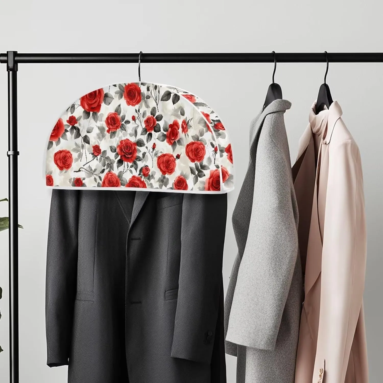 Red Rose Garment Bags for Travel for Women 24x12x2 in Floral Cute Print Travel Garment Bags for Hanging Clothes Hotel Home