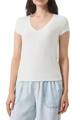 rib v neck short sleeve tee