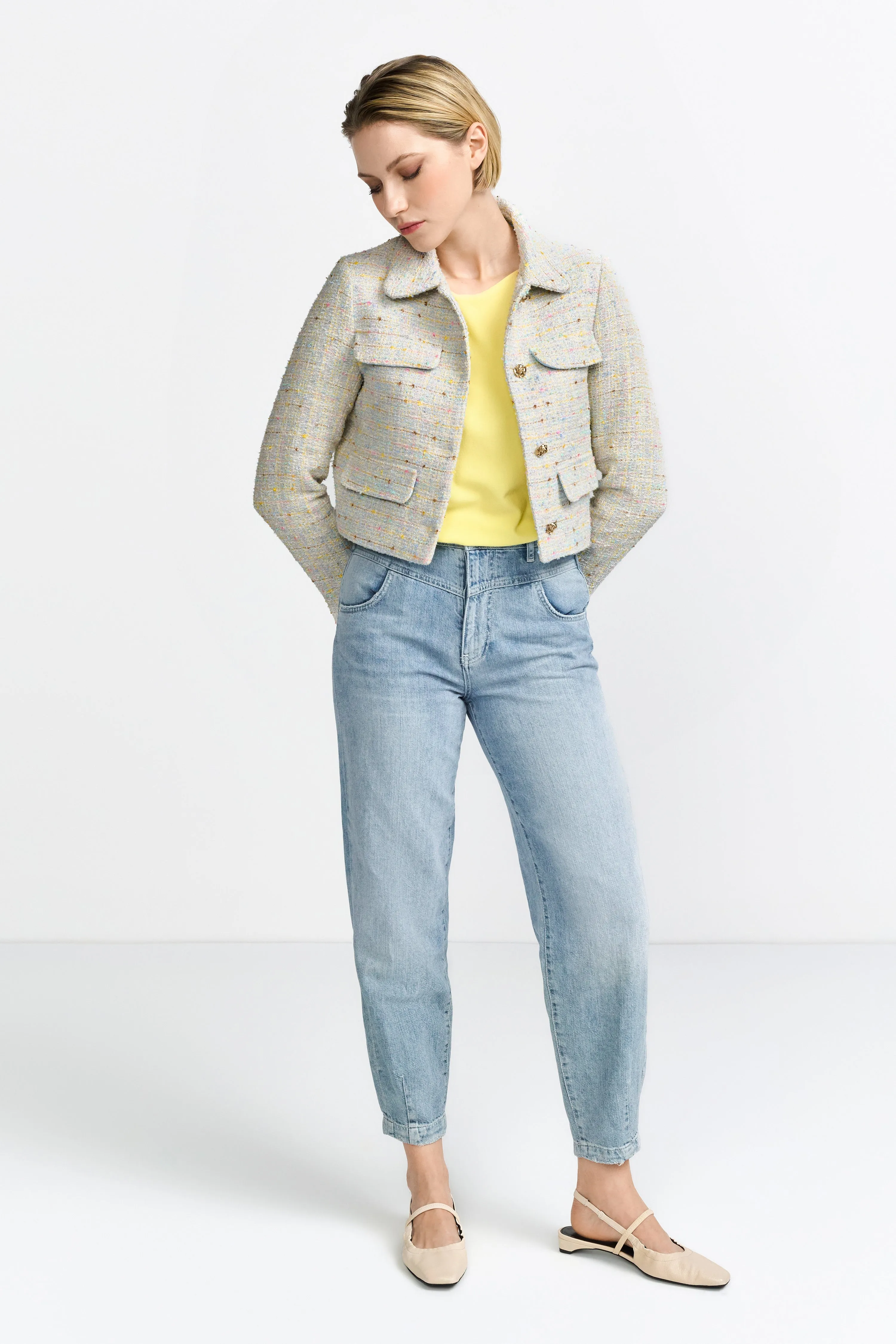 RICH AND ROYAL Pastel Boucle Jacket