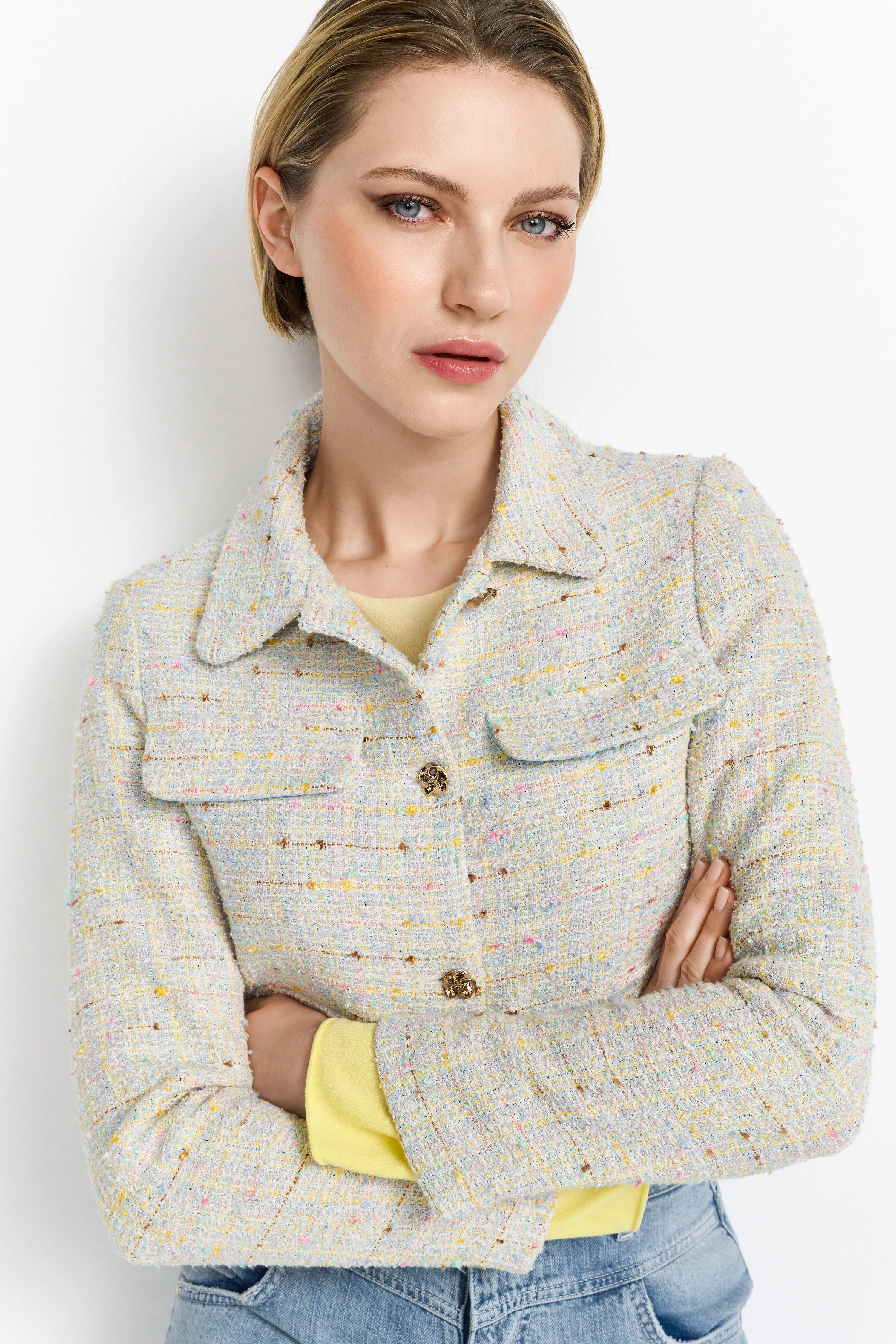 RICH AND ROYAL Pastel Boucle Jacket