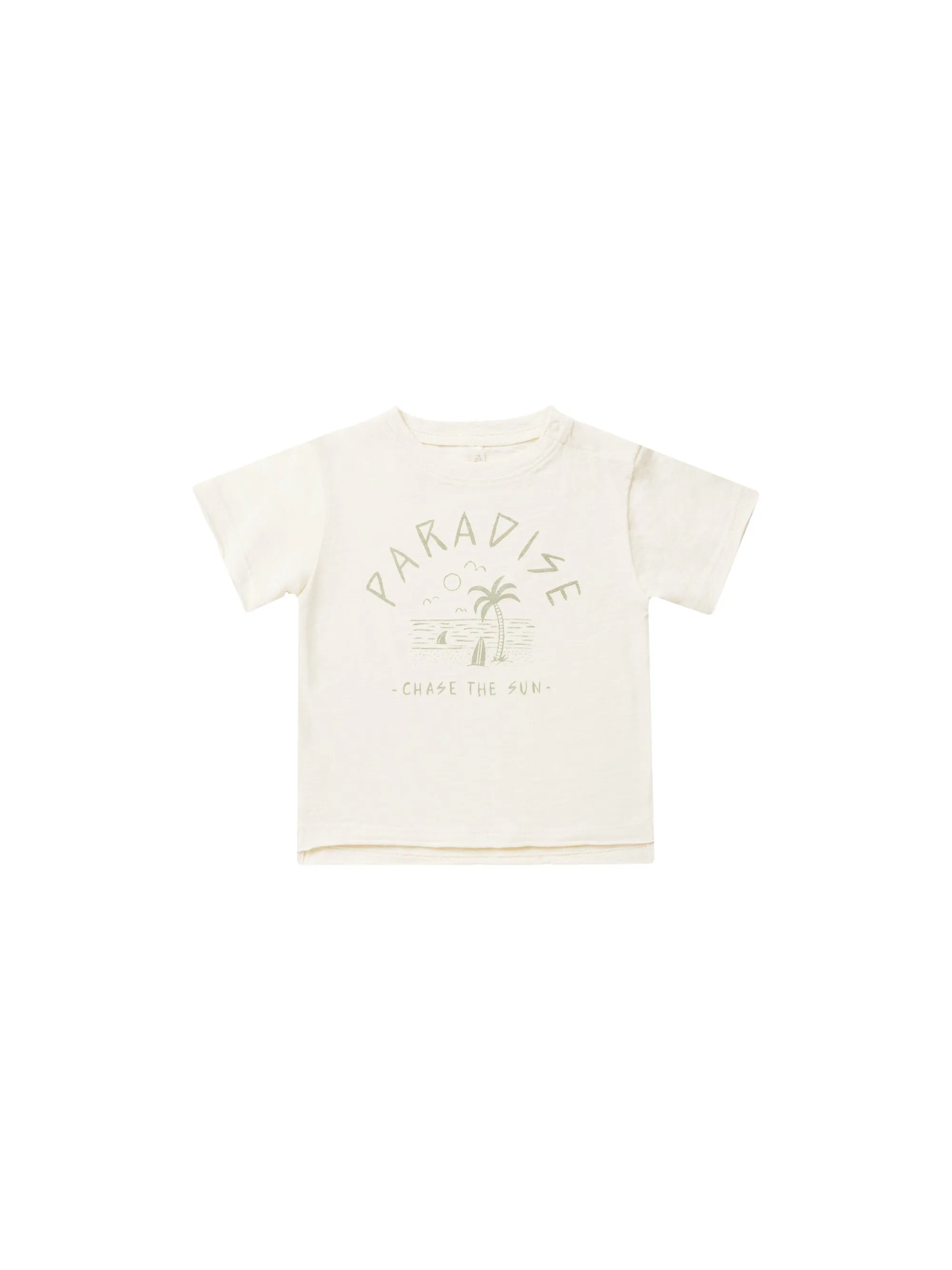 Rylee & Cru Ivory Paradise Raw Edge Tee